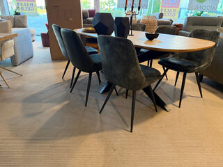 Set van 6 eetkamerstoelen groen