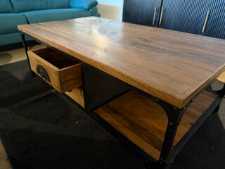 Salontafel, open, 4 lades bruin