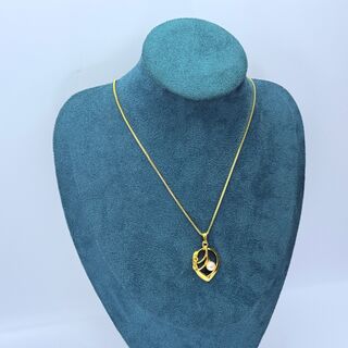 Goldplated collier met pendant en parel