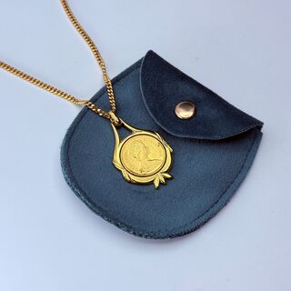 Goldplated collier met Elizabeth II One Penny munt – 1983