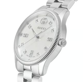 Gucci G-Timeless parelmoer dameshorloge met diamanten accenten
