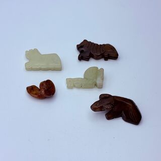 5x Antieke Chinese jade – ca. Qing-Dynasty