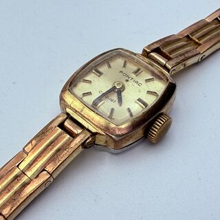 Vintage Pontiac Coquet goldplated mechanisch dameshorloge