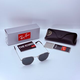 Rayban Zonnebril Hexagonal silver grey