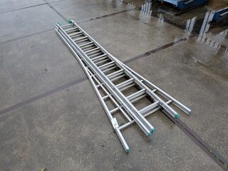 3-delige uitschuifbare ladder met gevelrol, 3×12-treeds