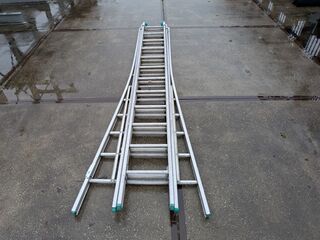 3-delige uitschuifbare ladder met gevelrol, 3×12-treeds