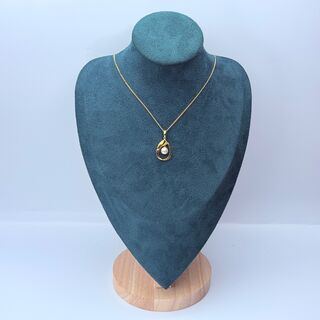 Goldplated collier met pendant en parel