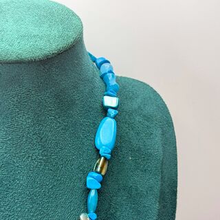 Collier lapis lazuli, gepolijst parelmoer en agaat