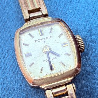 Vintage Pontiac Coquet goldplated mechanisch dameshorloge