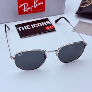 Rayban Zonnebril Hexagonal silver grey