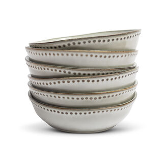 4x Pastaborden set van 6 stuks – Ø17,5 cm – parelwit VIDI, Sapore