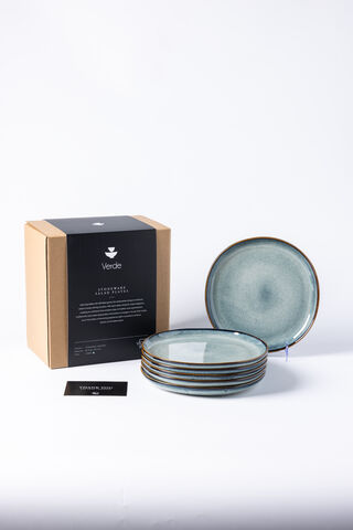 4x Ontbijtborden set van 6 stuks – Ø21 cm – saliegroen VIDI, Verde