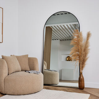 2x Design spiegel met boog zwart 200×100 cm