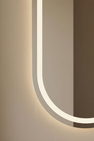 Ovale LED Badkamerspiegel 140×45 cm – Anti-Condens & 3 Lichtkleuren VI