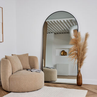 2x Design spiegel met boog zwart 200×100 cm