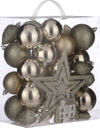 Ca. 106x Kerstballen set, House Of Seasons, diverse kleuren