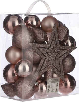 Ca. 134x Kerstballen set, House Of Seasons, diverse kleuren