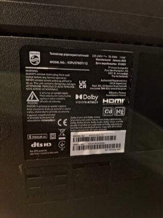 Led TV Philips, 43PUS7607/12 4K UHD, bouwjaar 2023