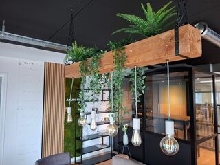 Rustieke plafondlamp met 6 lampen