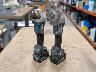 2x Accu haakse slijper, Makita