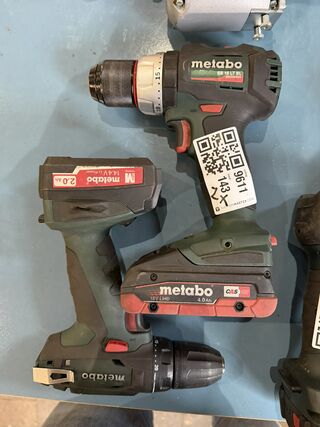 2x Accu schroefboormachine, Metabo, o.a. SB18 LT BL, groen/zwart