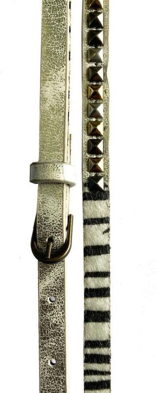 4x Dozen Dames leren riemen – Lang en Smal, panter / zebra print, dive