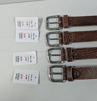 Ca. 16x Leren heren riemen Sluis Leder, bruin, diverse maten