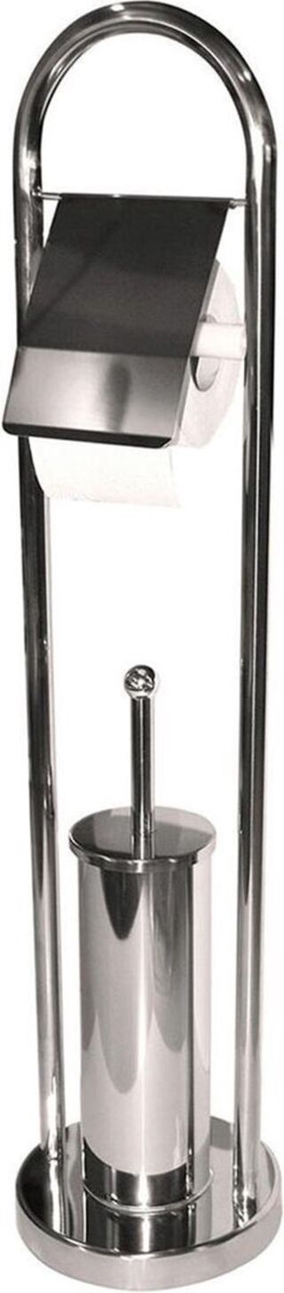Ca. 72x Combi wc rolhouder met toiletborstel, zilver, 78 x 20 x 10 cm