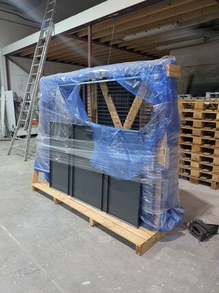 Machine beveiligingshekwerk op pallet
