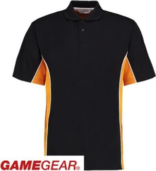 5x Poloshirt werkkleding / acive wear Gamegear track, zwart oranje, mt