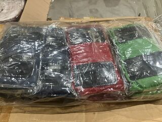 Ca. 330x Opvouwbare rugtasjes, groen, rood en blauw