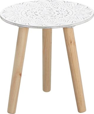 Ca. 12x Bijzettafel, rond, wit blad, 30 cm
