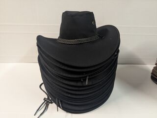 Ca. 18x Cowboy hoed vilt, zwart, 56 – 58