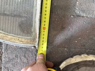 Halfrond stalraam, Historisch, wit/roest, 65 cm breed