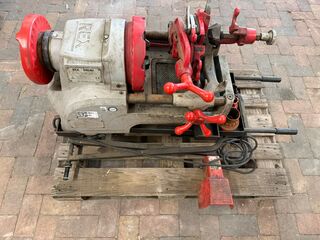 Elektrische pijpdraadsnijmachine, REX, S80AV, grijs/rood, met voetpeda
