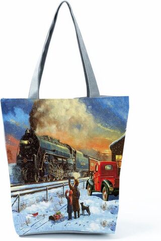 Ca. 25x Kerst shopper tas, diverse kleuren, 40 x 37 x 37 cm