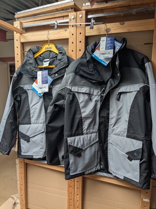 2x Werkjas / parka voor in de zomer, Hydrowear, zwart / grijs, mt S