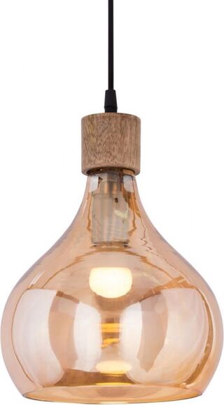 2x Hanglamp druppelvorm, amber, 24 x 27 cm