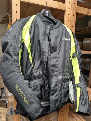 Motorjas van richa, zwart / geel, XL