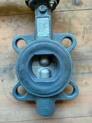 Industriële vlinderklep, FAF Armaturen, 2011-A DN50 PN16, blauwgrijs/z