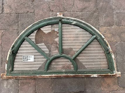 Halfrond stalraam, Historisch, groen/roest, 40 cm hoog