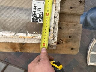 Boogvormig 9-ruits stalraam, Historisch, wit/roest, 70 cm breed; 95-10