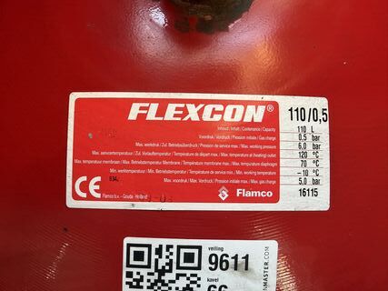 Membraanexpansievat, Flamco, Flexcon 110/0,5, rood, Rood | 0,5 bar voo