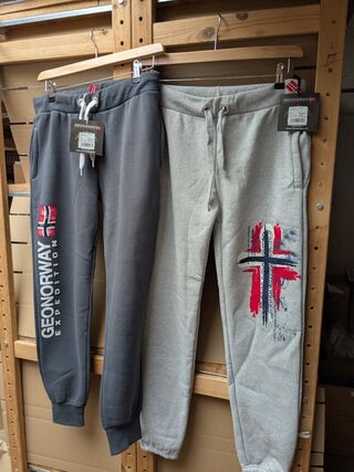 2x Dames sportbroek, Geographical Norway, grijs / donker grijs, mt XL