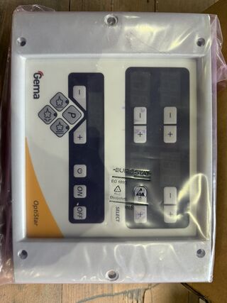 Poedercoat bedieningsfront, Gema, OptiStar CG06/CG07, wit/grijs