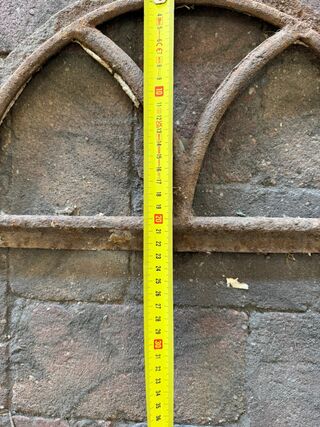 2x Halfronde stalraamframes, Historisch, wit/roest, 37,5 x 21 cm