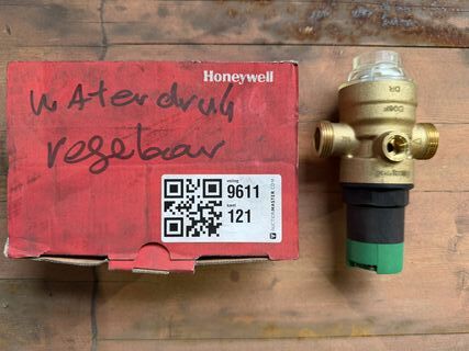 Waterdrukregelaar, Honeywell, D06F-1/2E, messing/groen