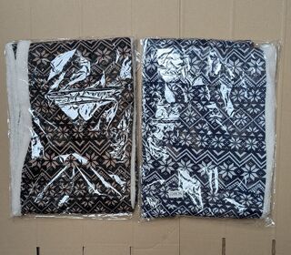 8x Fleece col sjaal dames, blauw en bruin, 28 x 75 cm