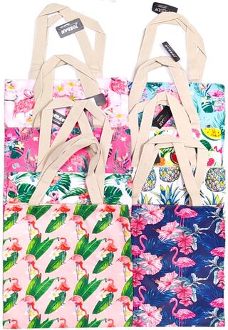 Ca. 55x Zomer strandtas, diverse kleuren, 33 x 37 cm