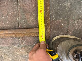 Gebogen stalraamframe, Historisch, wit/roest, 60 cm breed; 32,5-37,5 c